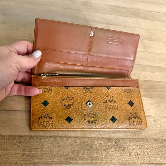 MCM Vintage Leather Long Visetos Wallet in Cognac - Picture 7 of 15